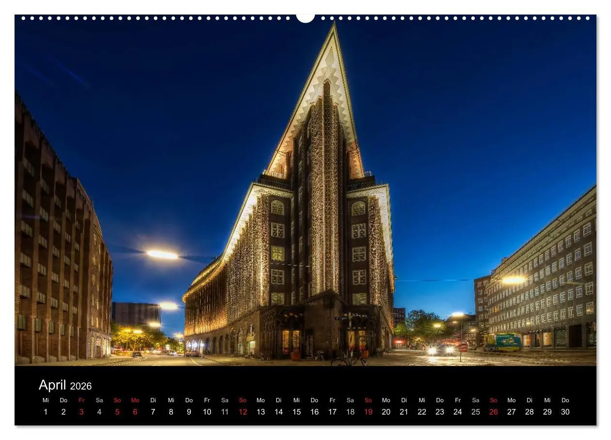 Bild: 9783516047851 | Hamburg - Lichter der Nacht (hochwertiger Premium Wandkalender 2026...