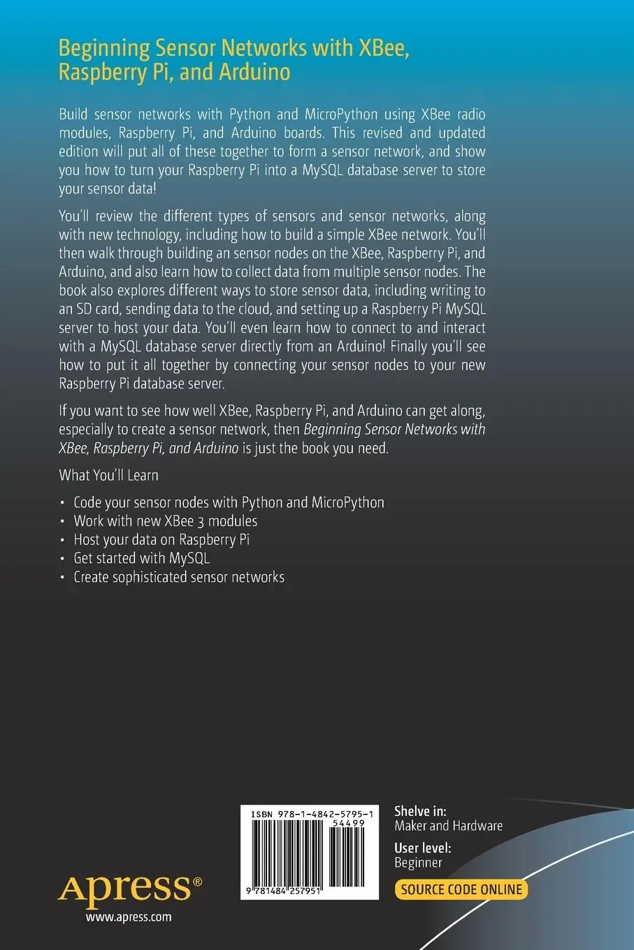 Rückseite: 9781484257951 | Beginning Sensor Networks with Xbee, Raspberry Pi, and Arduino | Bell
