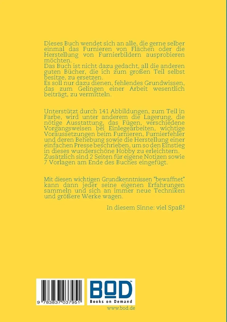 Rückseite: 9783837037951 | Intarsien für Jedermann | Arbeiten mit Holzfurnier | Susanne Meyer