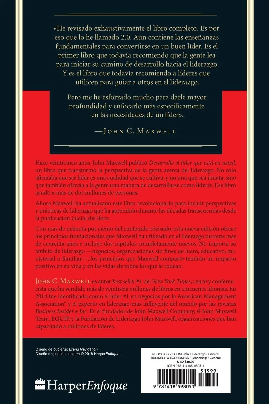 Rückseite: 9781418598051 | Desarrolle el líder que está en usted 2.0 | John C. Maxwell | Buch