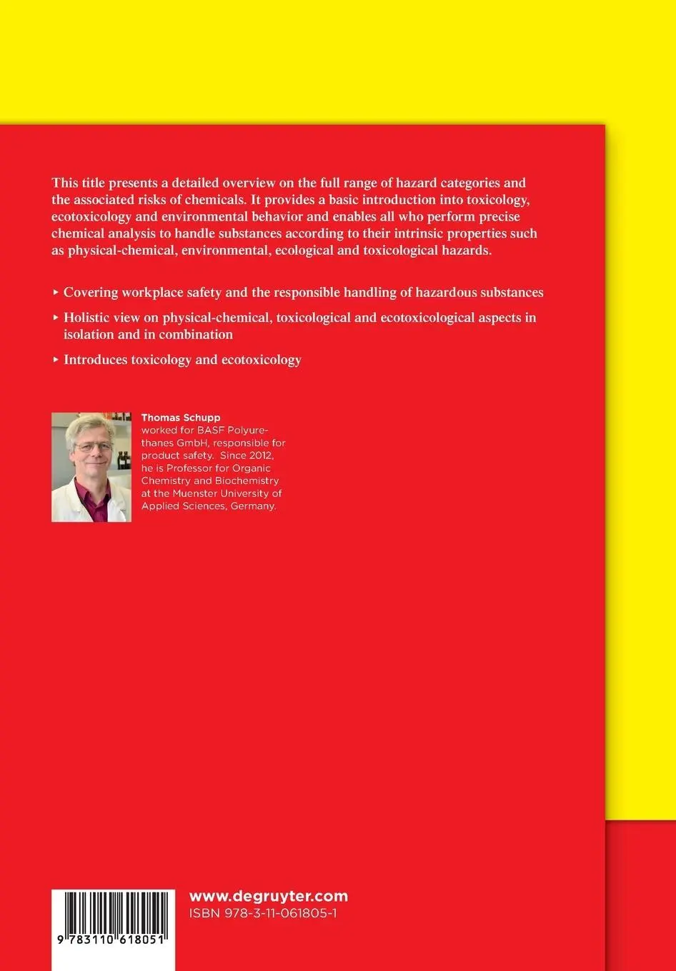 Rückseite: 9783110618051 | Hazardous Substances | Risks and Regulations | Thomas Schupp | Buch