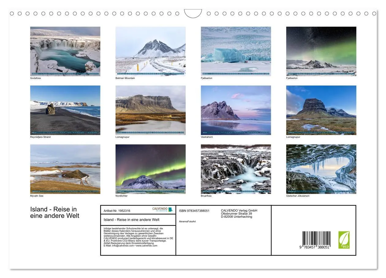 Bild: 9783457388051 | Island - Reise in eine andere Welt (Wandkalender 2026 DIN A3 quer),...