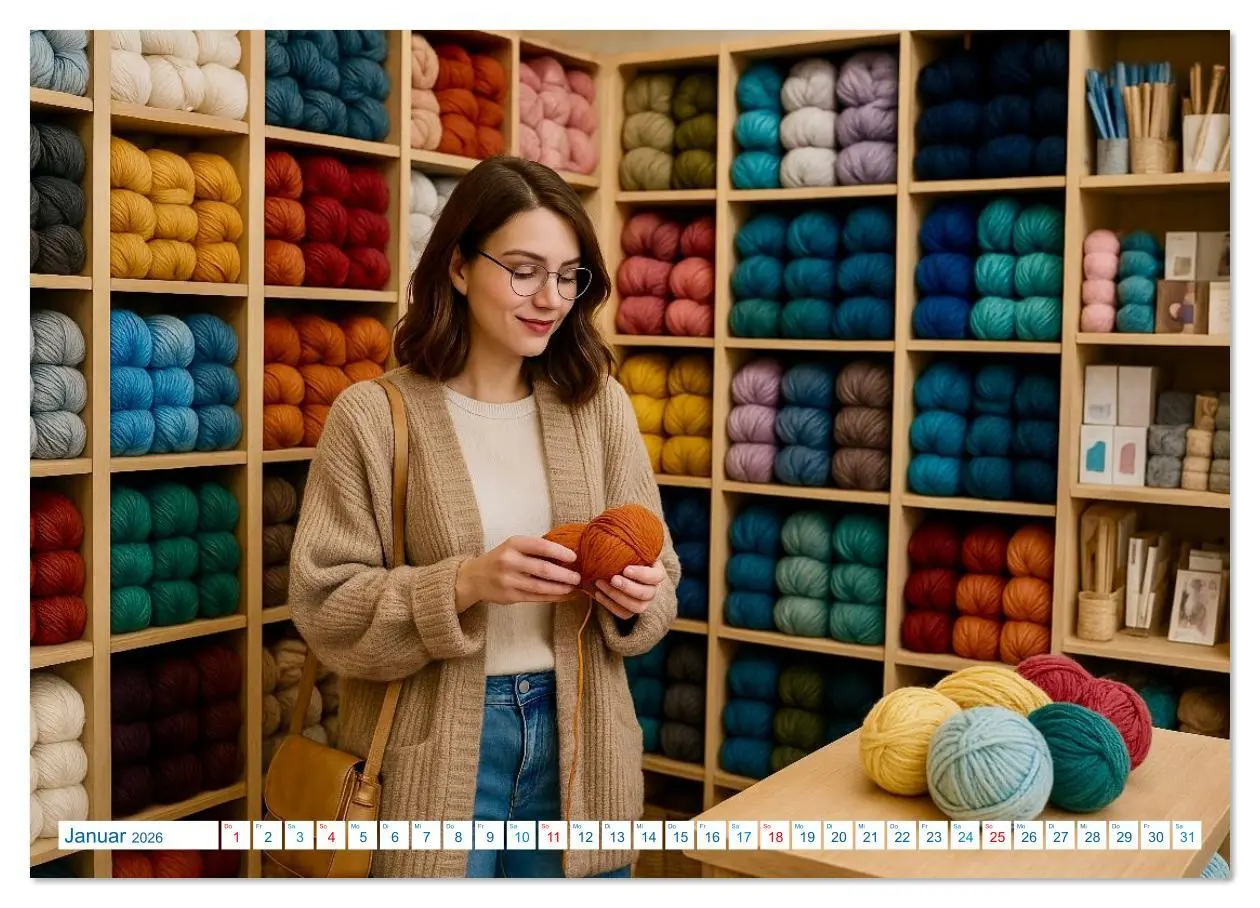 Bild: 9783516618051 | Stricken und Wolle (Wandkalender 2026 DIN A2 quer), CALVENDO...