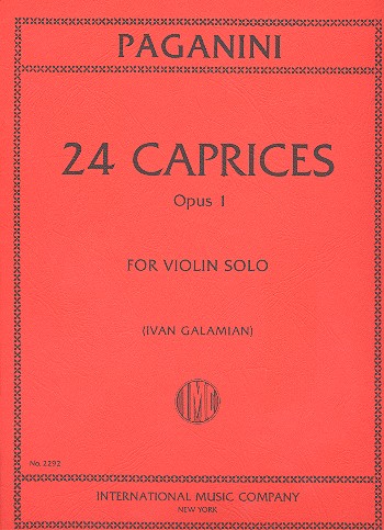 Cover: 9790220418051 | Capricci (24) Op. 1 (Galamian) | Nicolò Paganini | Buch