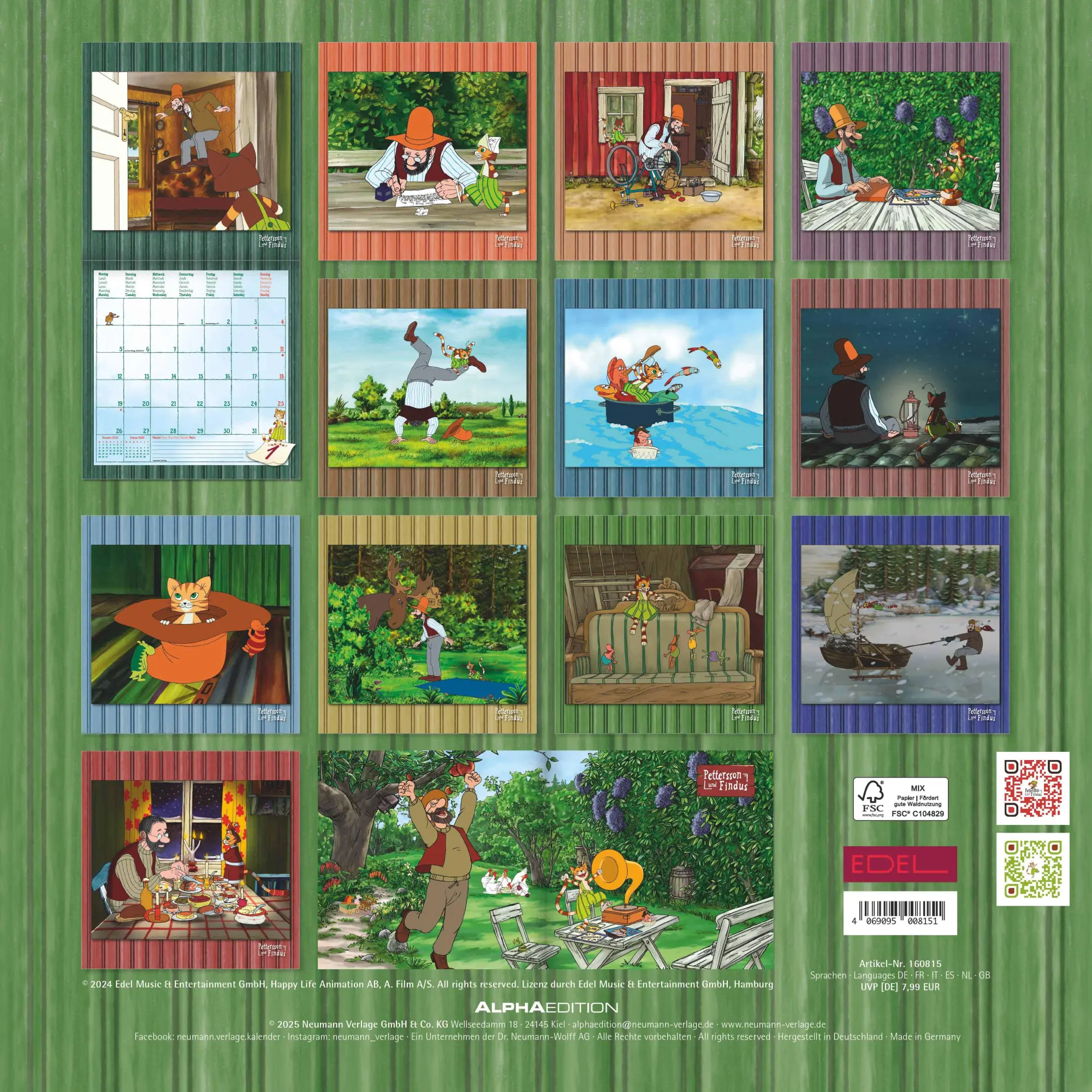 Rückseite: 4069095008151 | Pettersson &amp; Findus 2026 - Broschürenkalender 30x30 cm (30x60...
