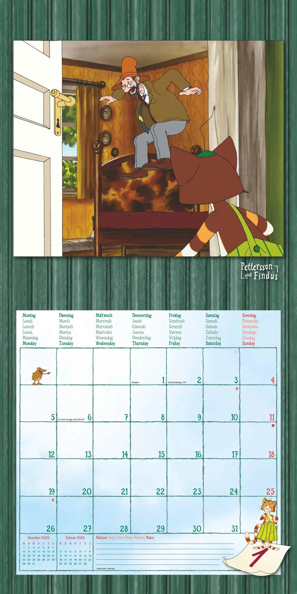Bild: 4069095008151 | Pettersson &amp; Findus 2026 - Broschürenkalender 30x30 cm (30x60...