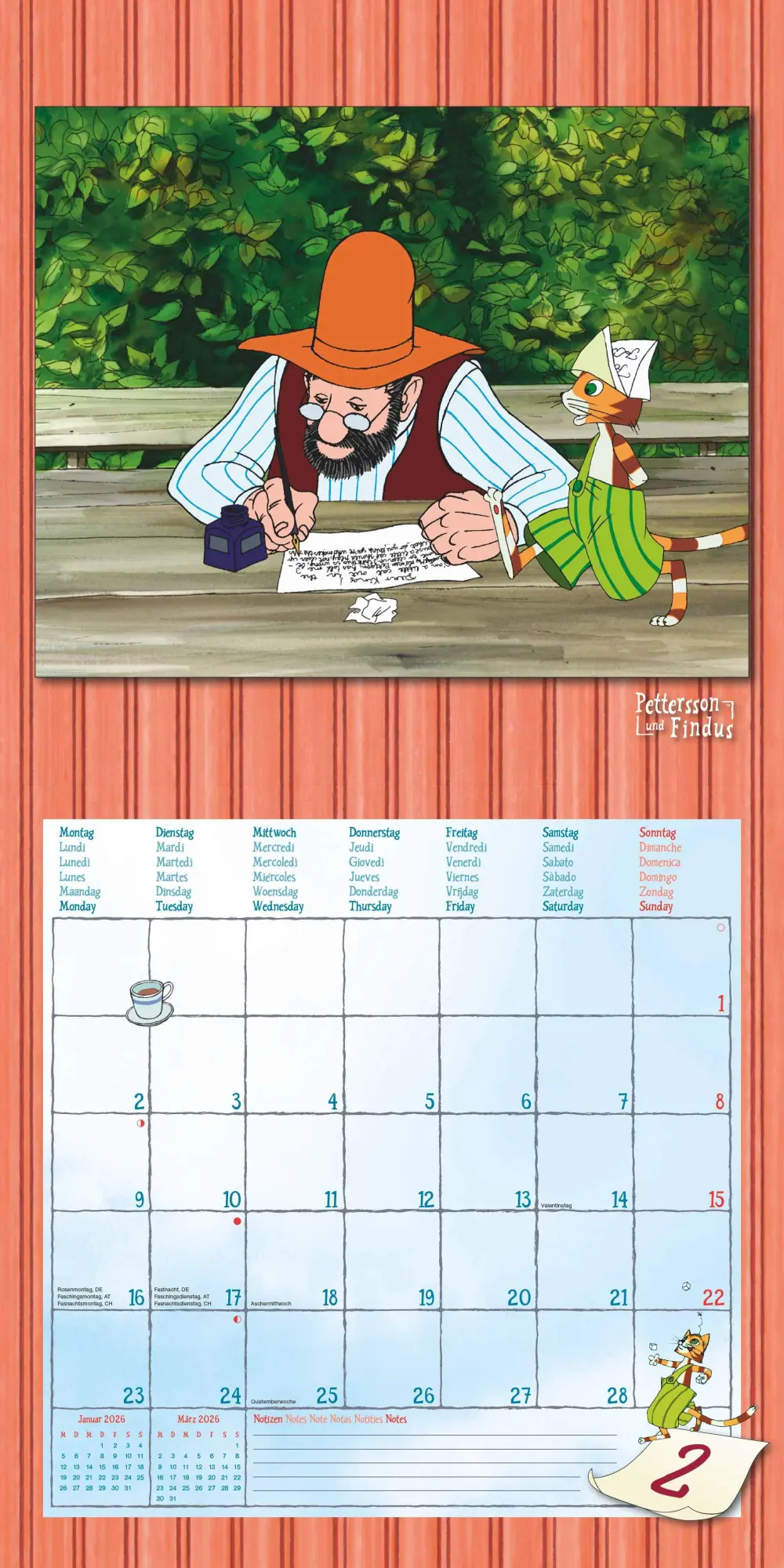 Bild: 4069095008151 | Pettersson &amp; Findus 2026 - Broschürenkalender 30x30 cm (30x60...