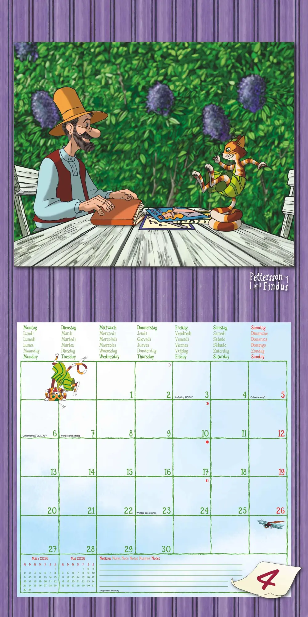 Bild: 4069095008151 | Pettersson &amp; Findus 2026 - Broschürenkalender 30x30 cm (30x60...