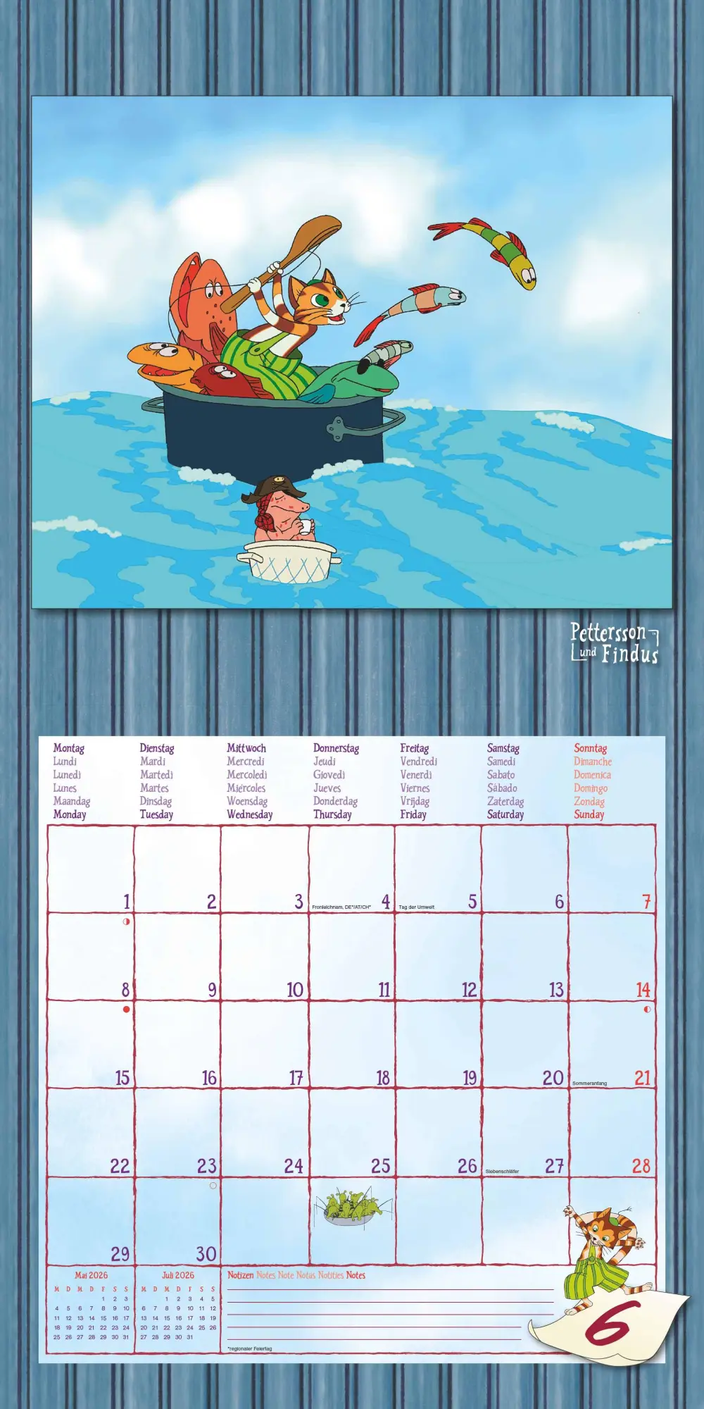 Bild: 4069095008151 | Pettersson &amp; Findus 2026 - Broschürenkalender 30x30 cm (30x60...