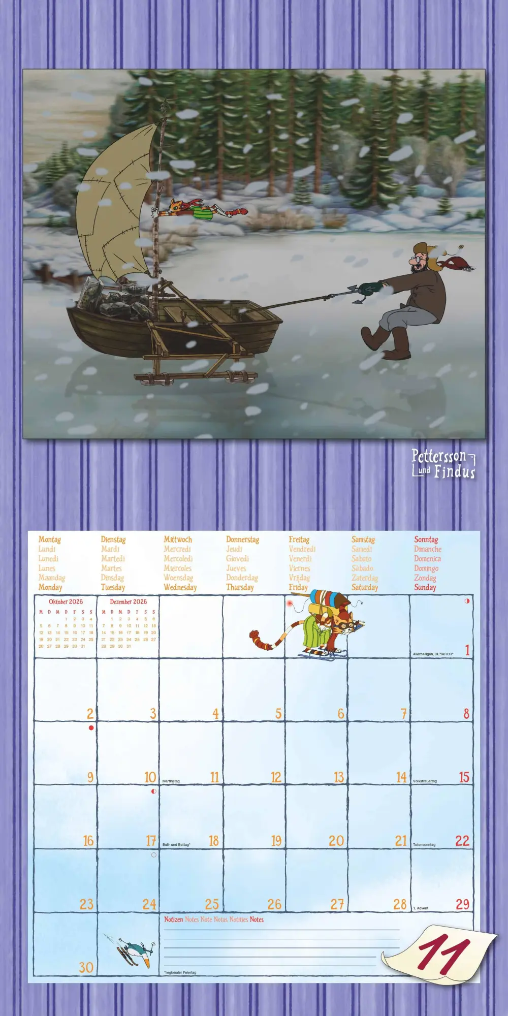 Bild: 4069095008151 | Pettersson &amp; Findus 2026 - Broschürenkalender 30x30 cm (30x60...