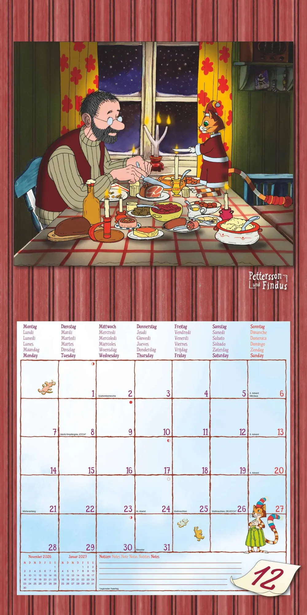 Bild: 4069095008151 | Pettersson &amp; Findus 2026 - Broschürenkalender 30x30 cm (30x60...