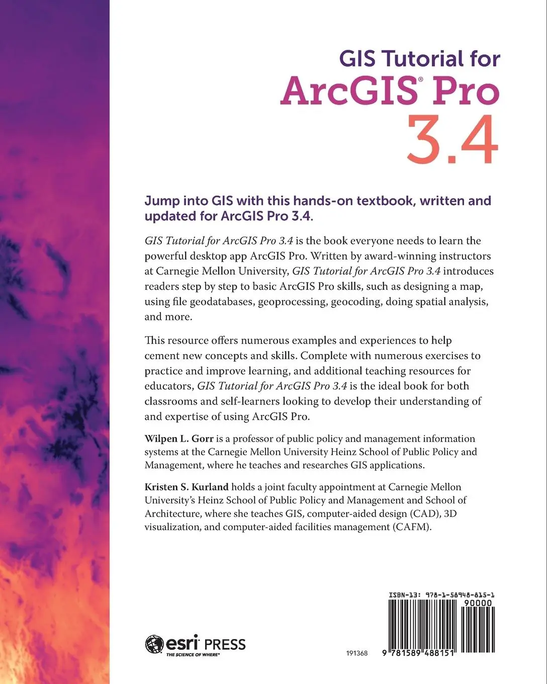 Rückseite: 9781589488151 | GIS Tutorial for ArcGIS Pro 3.4 | Wilpen L. Gorr (u. a.) | Taschenbuch