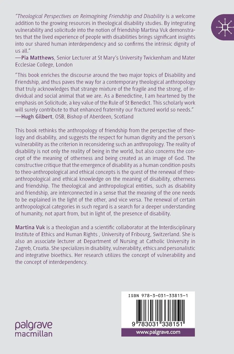 Rückseite: 9783031338151 | Theological Perspectives on Reimagining Friendship and Disability | xv