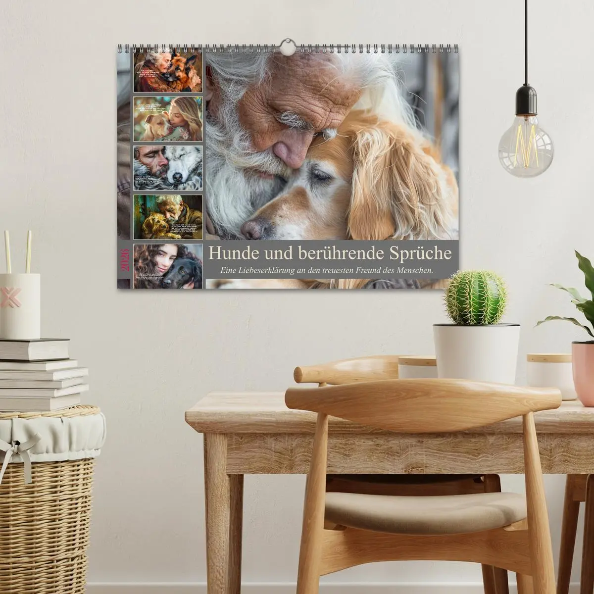 Bild: 9783457378151 | Hunde und berührende Sprüche (Wandkalender 2026 DIN A3 quer),...