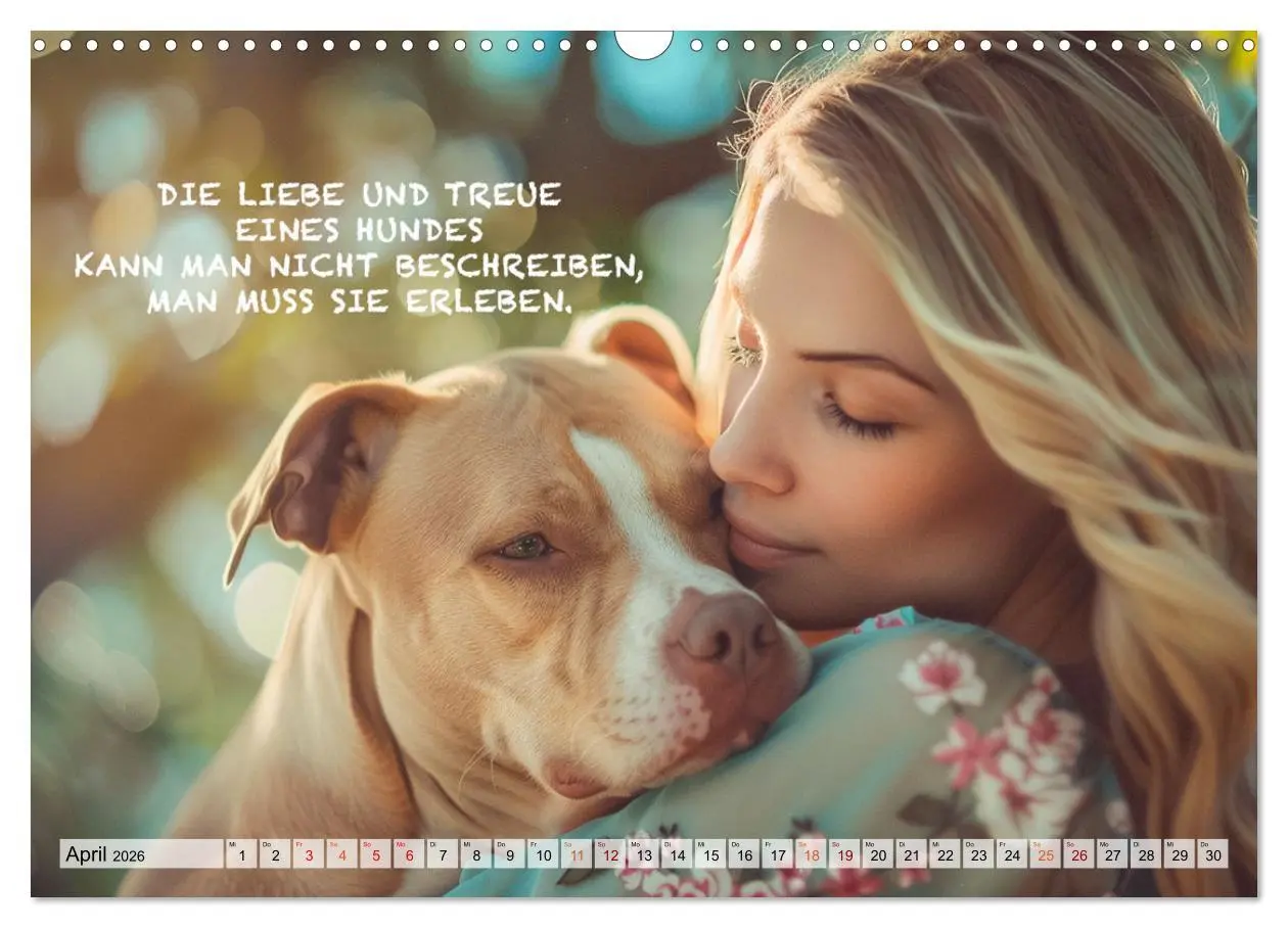 Bild: 9783457378151 | Hunde und berührende Sprüche (Wandkalender 2026 DIN A3 quer),...