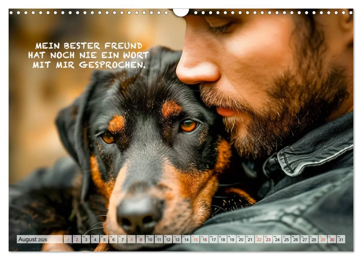 Bild: 9783457378151 | Hunde und berührende Sprüche (Wandkalender 2026 DIN A3 quer),...