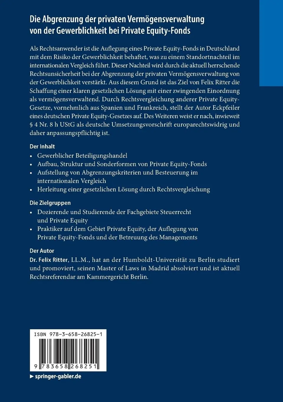 Rückseite: 9783658268251 | Die Abgrenzung der privaten Vermögensverwaltung von der...