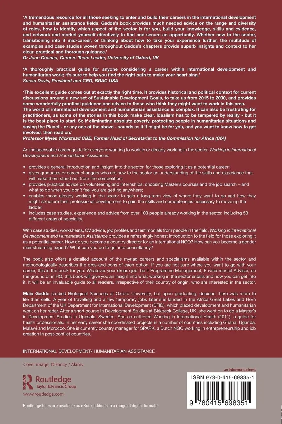 Rückseite: 9780415698351 | Working in International Development and Humanitarian Assistance