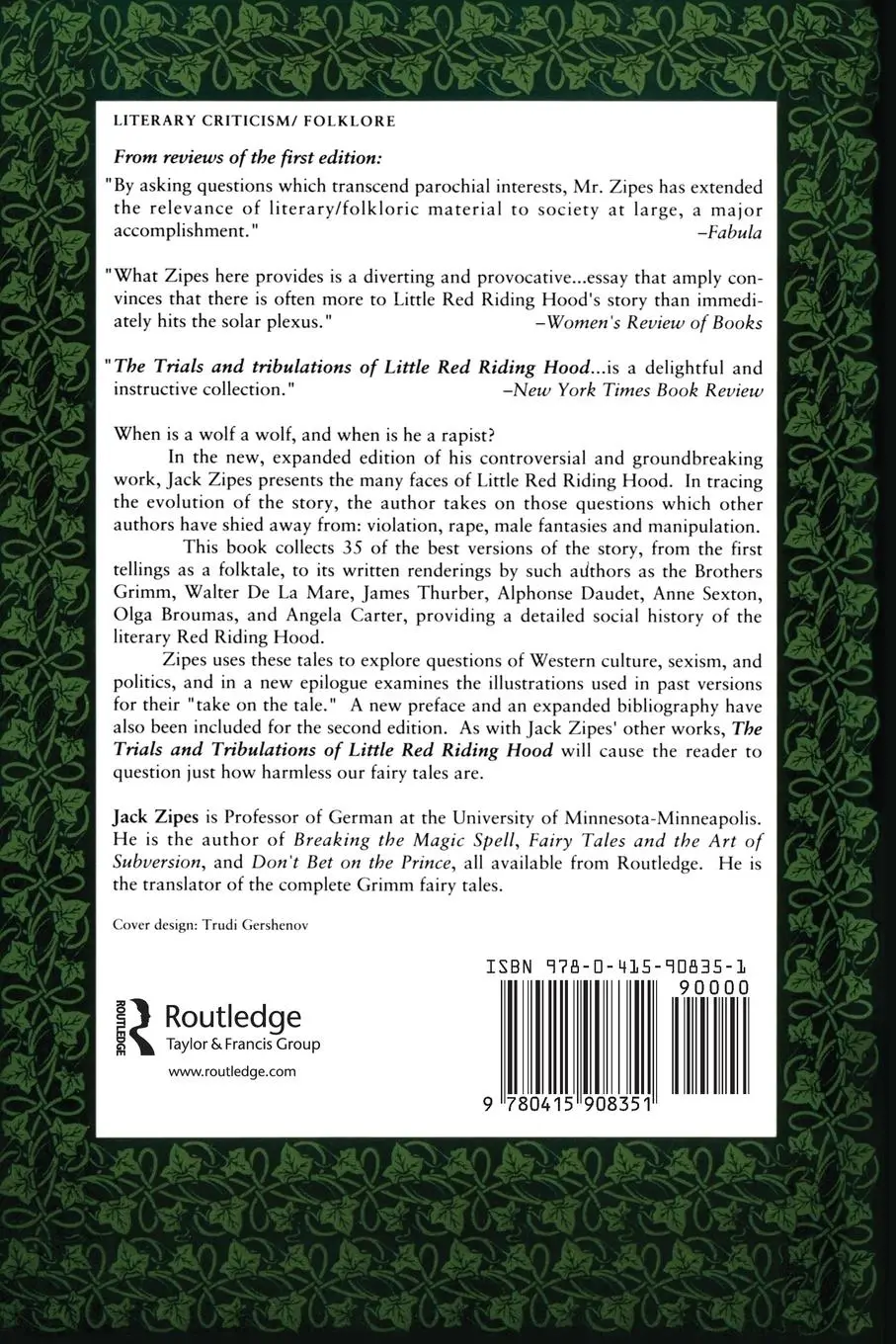 Rückseite: 9780415908351 | The Trials and Tribulations of Little Red Riding Hood | Jack Zipes