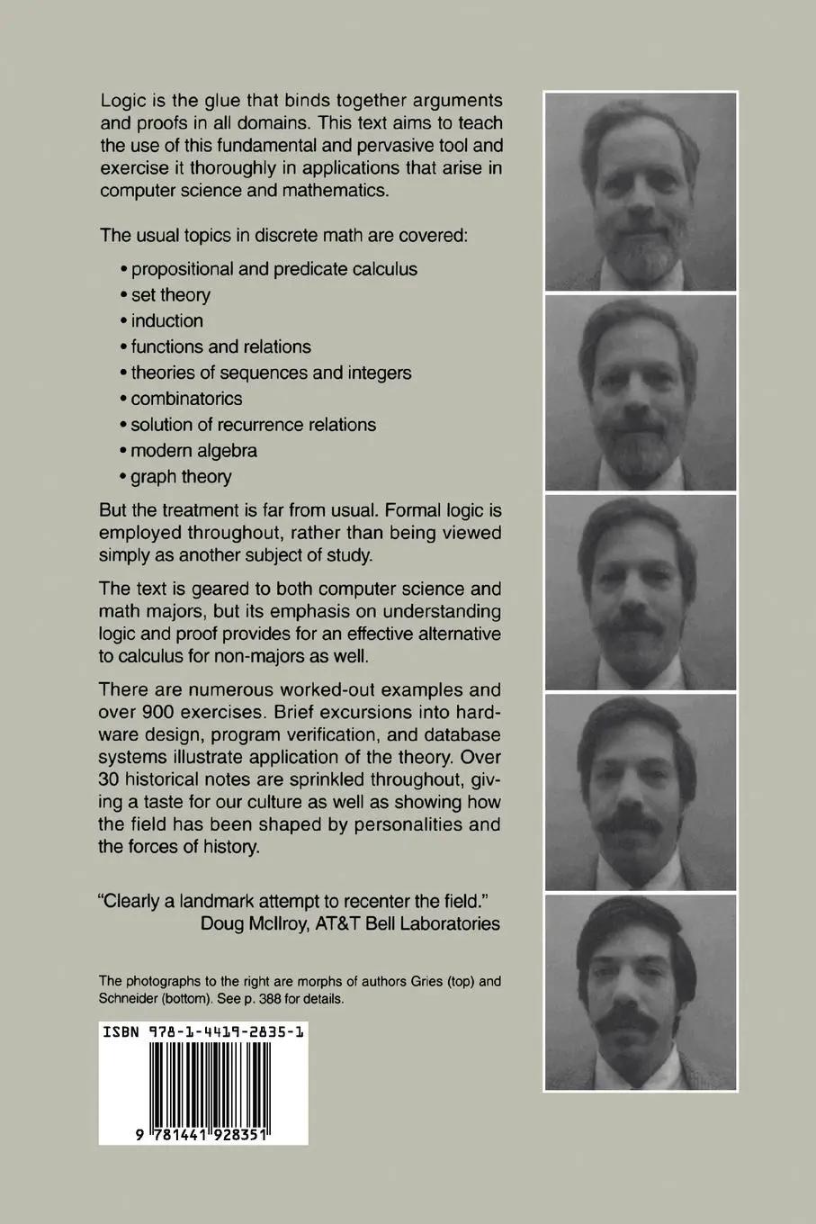 Rückseite: 9781441928351 | A Logical Approach to Discrete Math | Fred B. Schneider (u. a.) | Buch