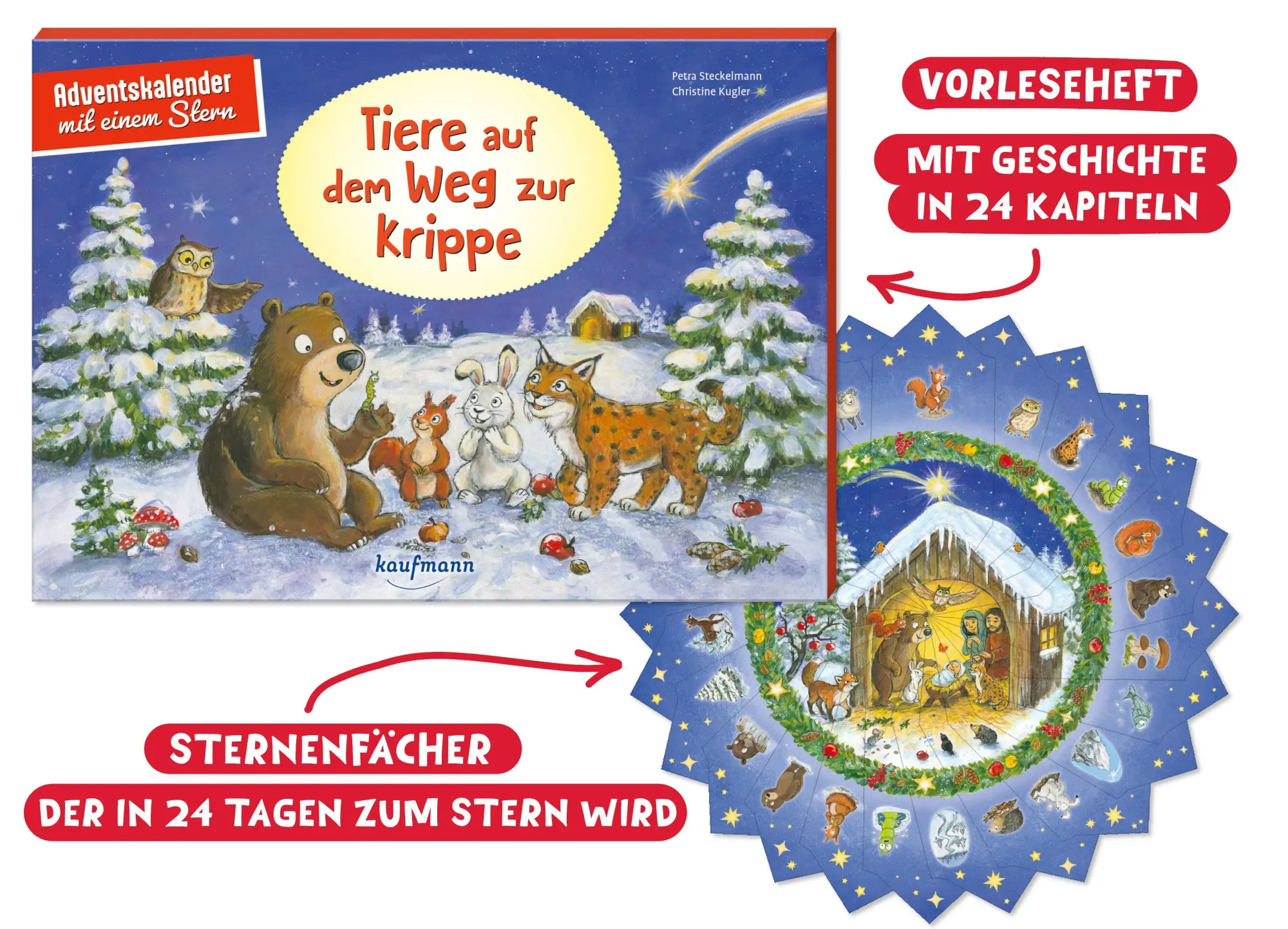Bild: 9783780618351 | Tiere auf dem Weg zur Krippe | Adventskalender mit einem Stern | Buch
