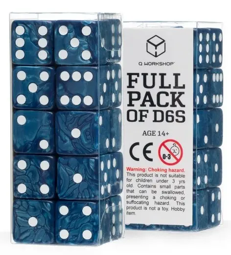 Cover: 5907699498451 | Full Pack of D6s: Cobalt&amp;White | 2025 | Q-Workshop | EAN 5907699498451