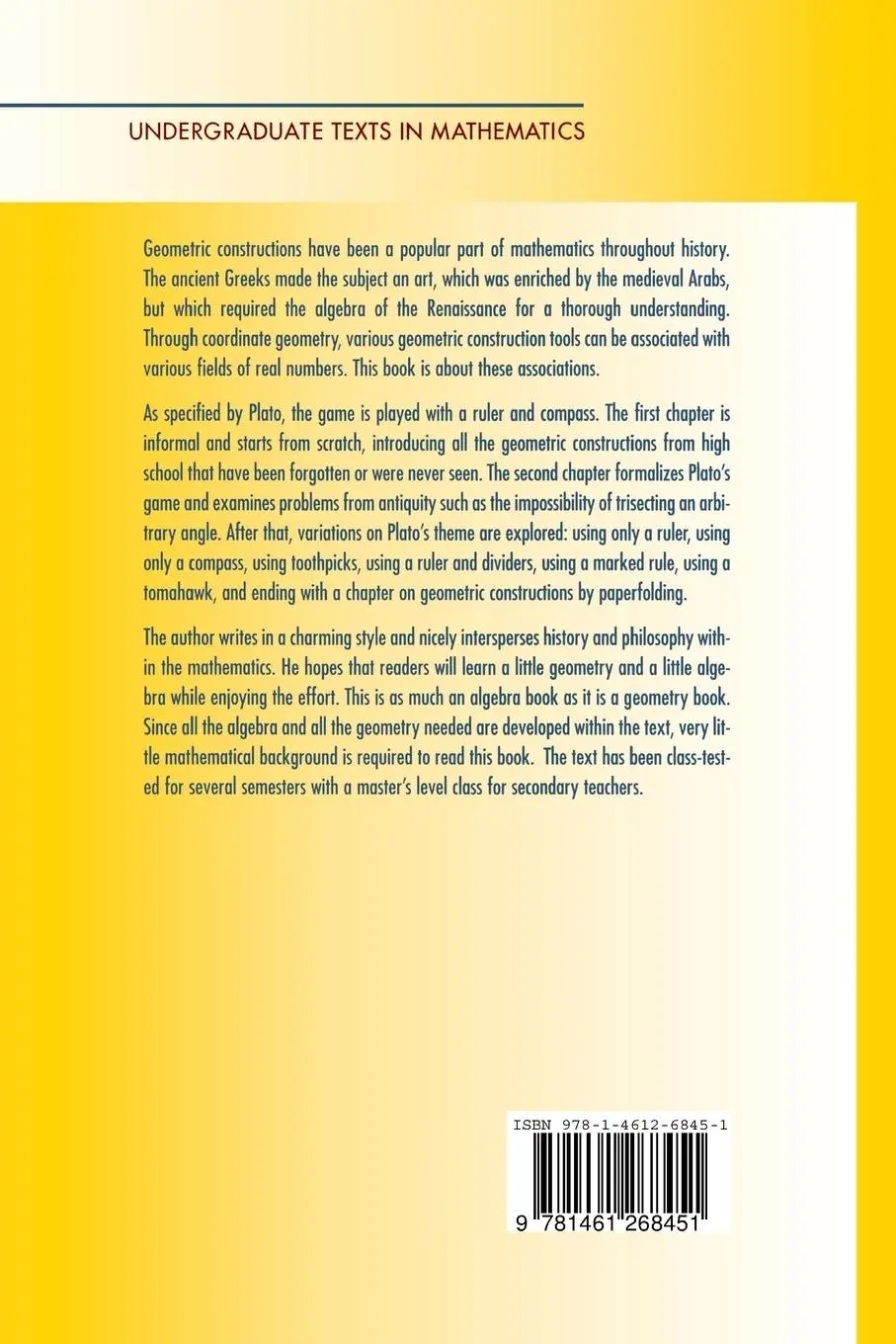 Rückseite: 9781461268451 | Geometric Constructions | George E. Martin | Taschenbuch | xi | 2012