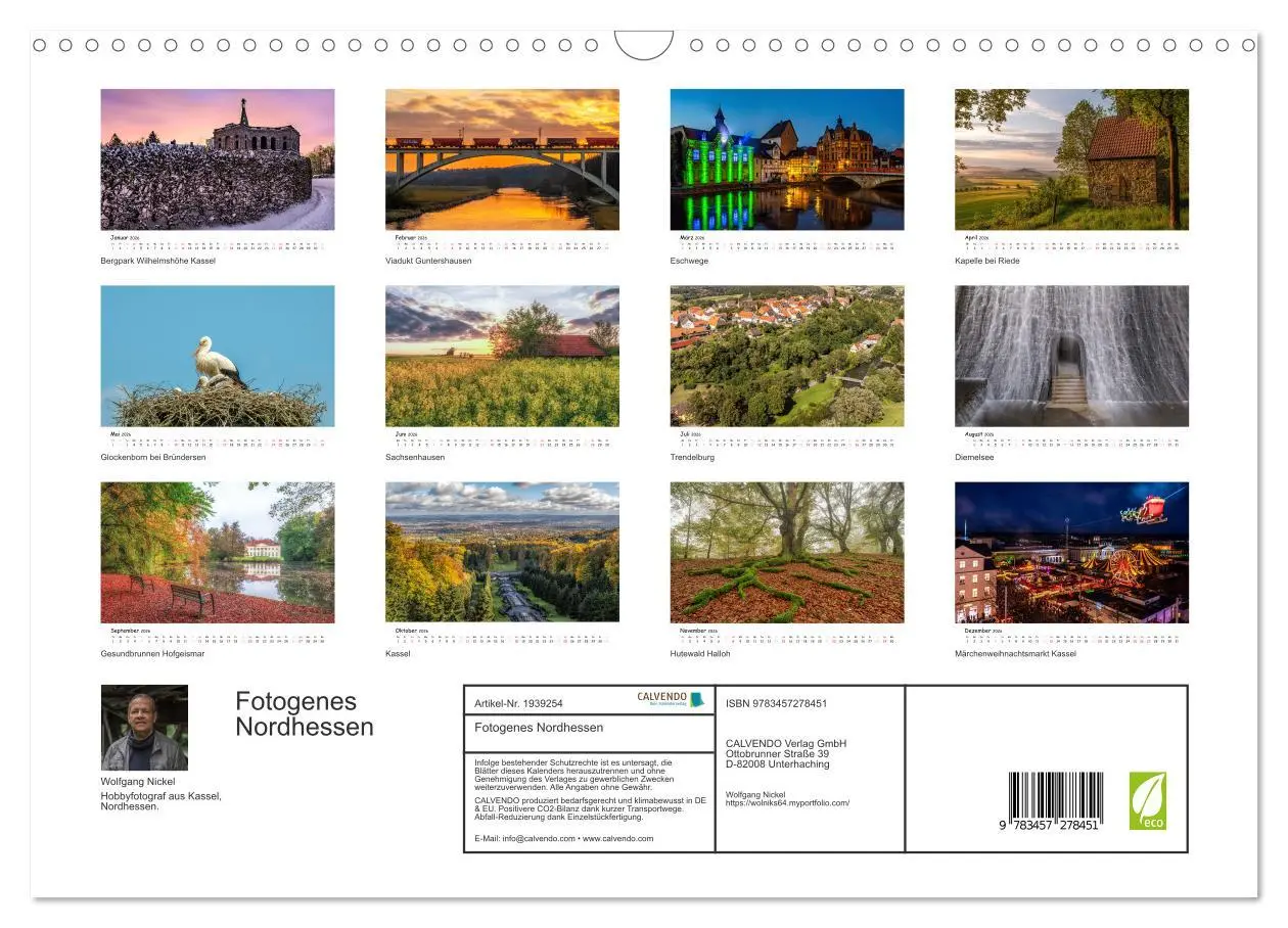 Bild: 9783457278451 | Fotogenes Nordhessen (Wandkalender 2026 DIN A3 quer), CALVENDO...