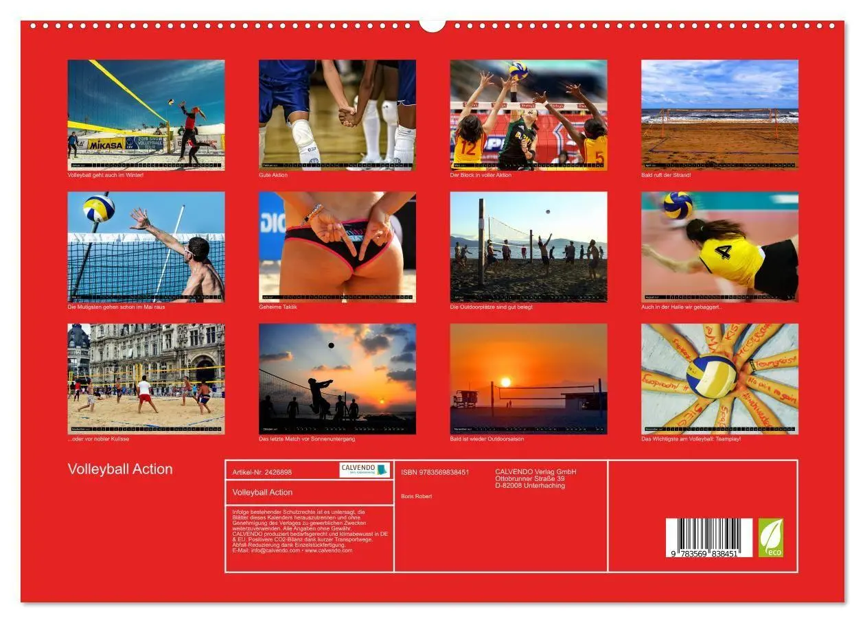 Bild: 9783569838451 | Volleyball Action (hochwertiger Premium Wandkalender 2027 DIN A2...