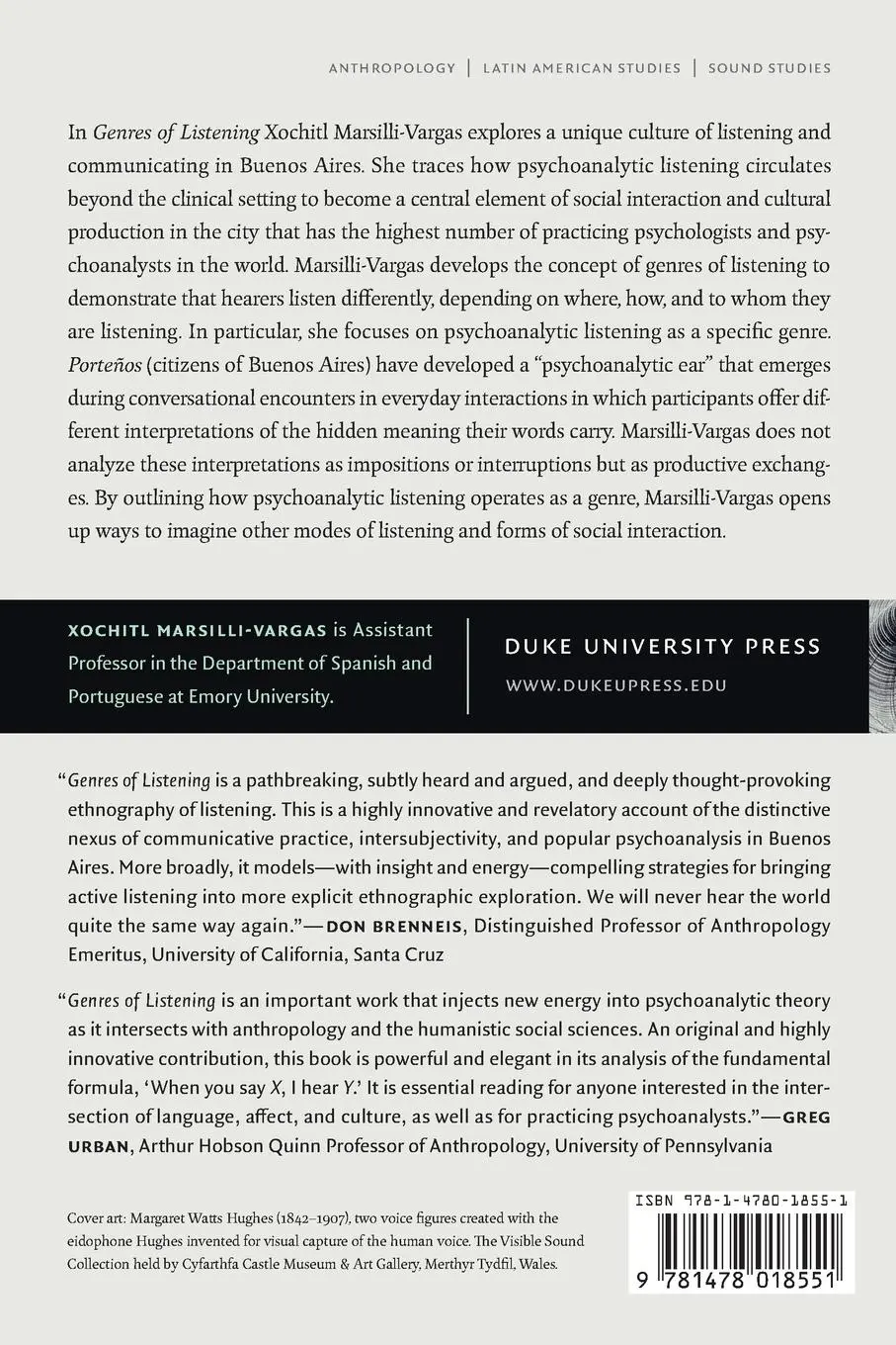 Rückseite: 9781478018551 | Genres of Listening | An Ethnography of Psychoanalysis in Buenos Aires