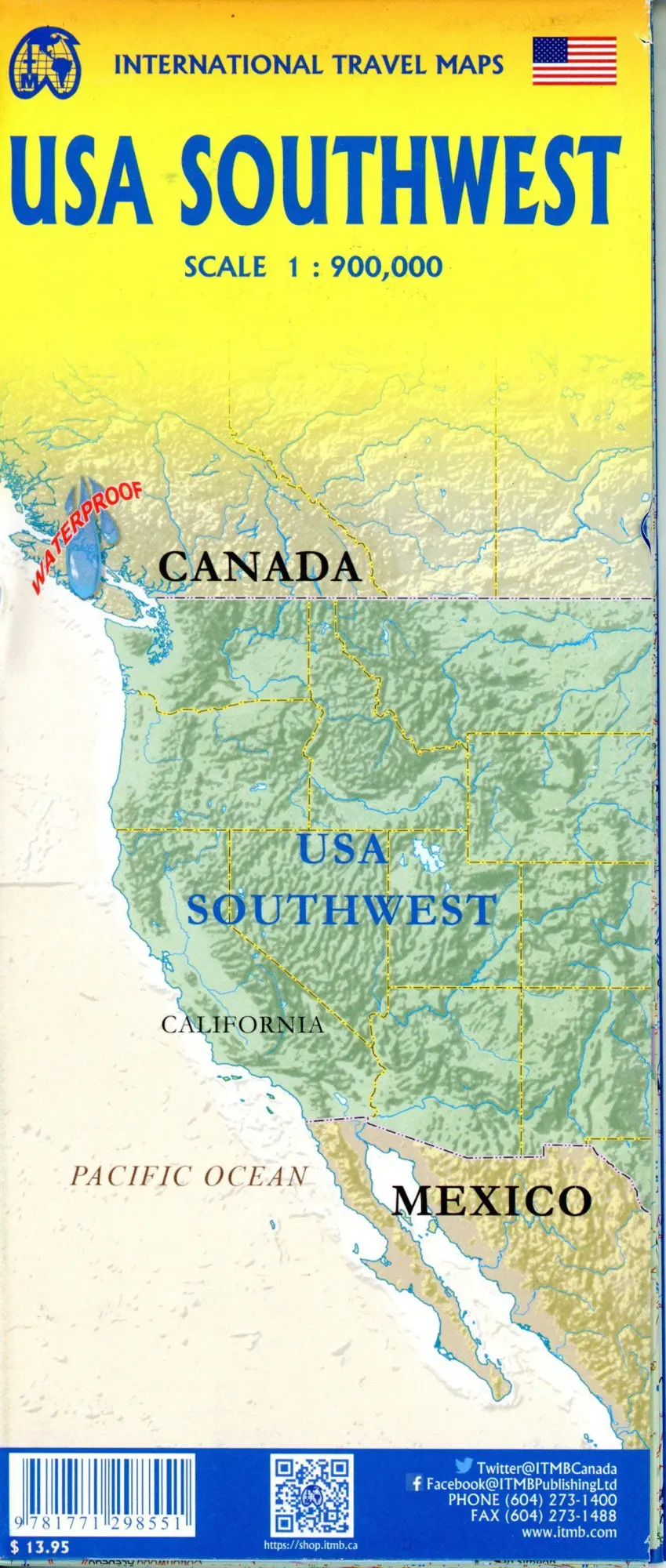 Bild: 9781771298551 | USA Southwest | Touristische Karte USA Südwesten 1:900000 | Englisch