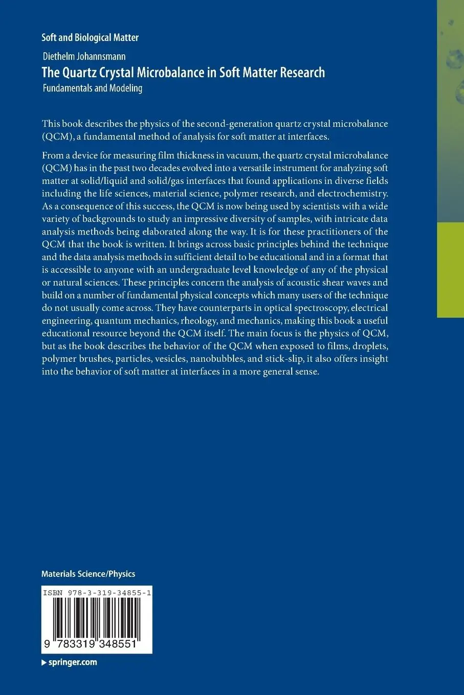Rückseite: 9783319348551 | The Quartz Crystal Microbalance in Soft Matter Research | Johannsmann