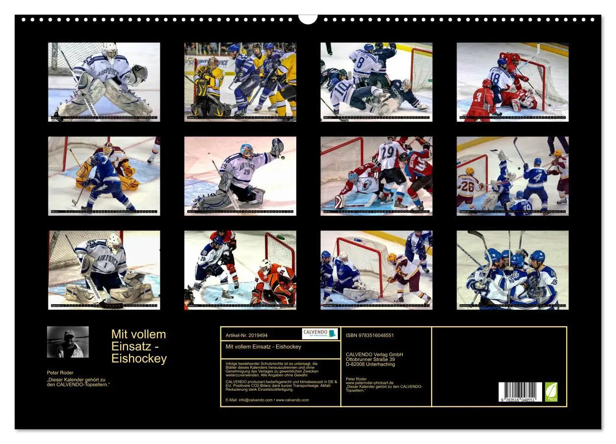 Bild: 9783516048551 | Mit vollem Einsatz - Eishockey (Wandkalender 2026 DIN A2 quer),...