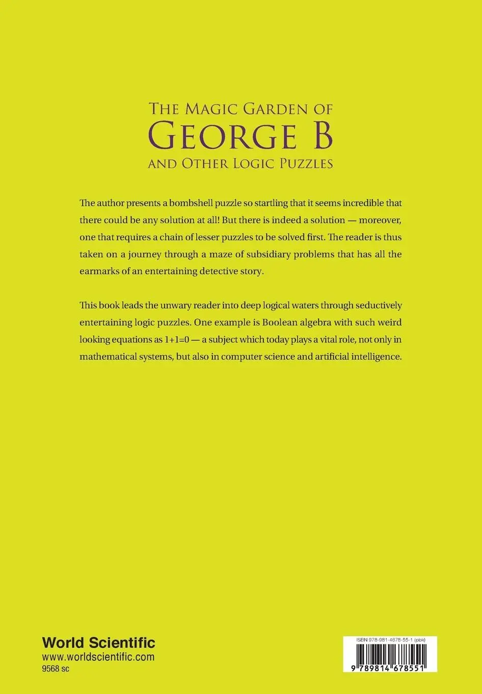 Rückseite: 9789814678551 | MAGIC GARDEN OF GEORGE B AND OTHER LOGIC PUZZLES, THE | Smullyan