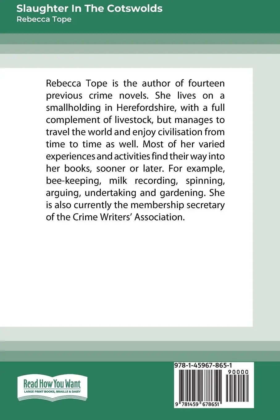 Rückseite: 9781459678651 | Slaughter in the Cotswolds | Rebecca Tope | Taschenbuch | Englisch