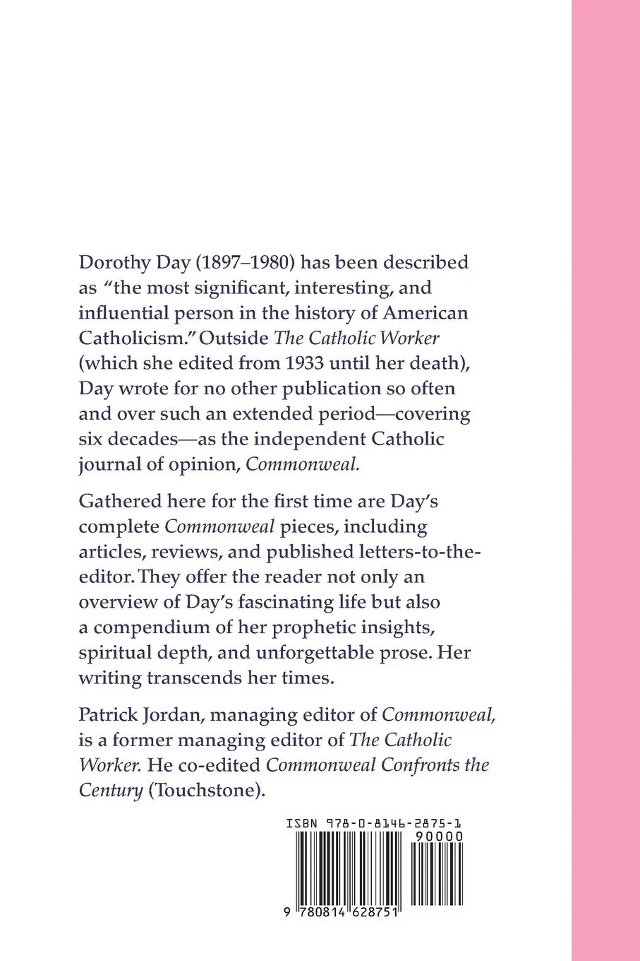 Rückseite: 9780814628751 | Dorothy Day | Writings from Commonweal | Dorothy Day | Taschenbuch