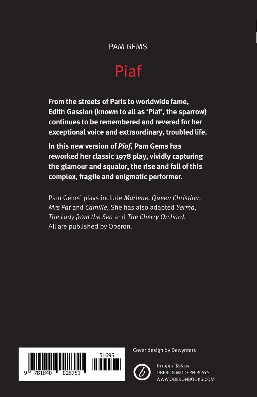 Rückseite: 9781840028751 | Piaf | Pam Gems | Taschenbuch | Englisch | 2009 | Bloomsbury 3PL