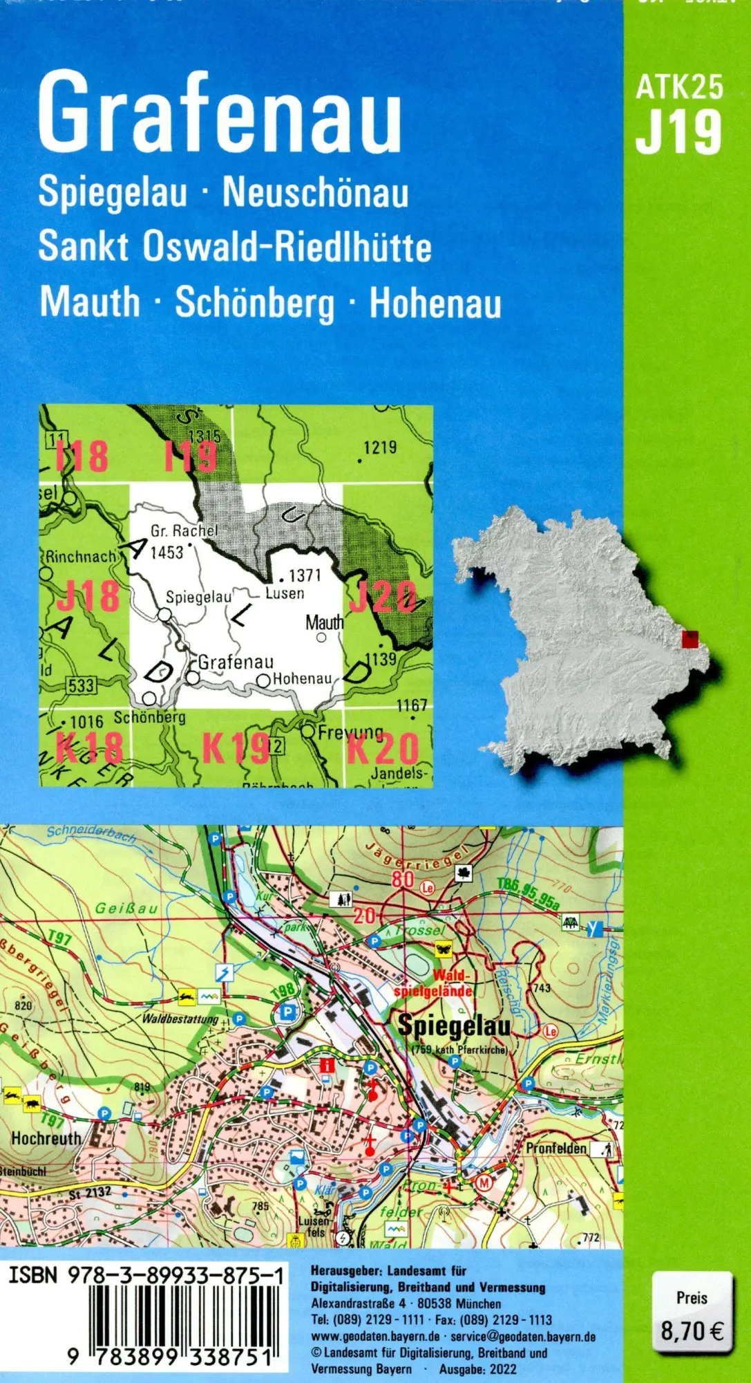 Bild: 9783899338751 | Grafenau 1 : 25.000 | Digitalisierung | (Land-)Karte | Deutsch | 2022