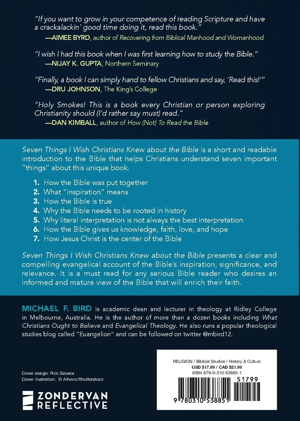 Rückseite: 9780310538851 | Seven Things I Wish Christians Knew about the Bible | Michael F. Bird