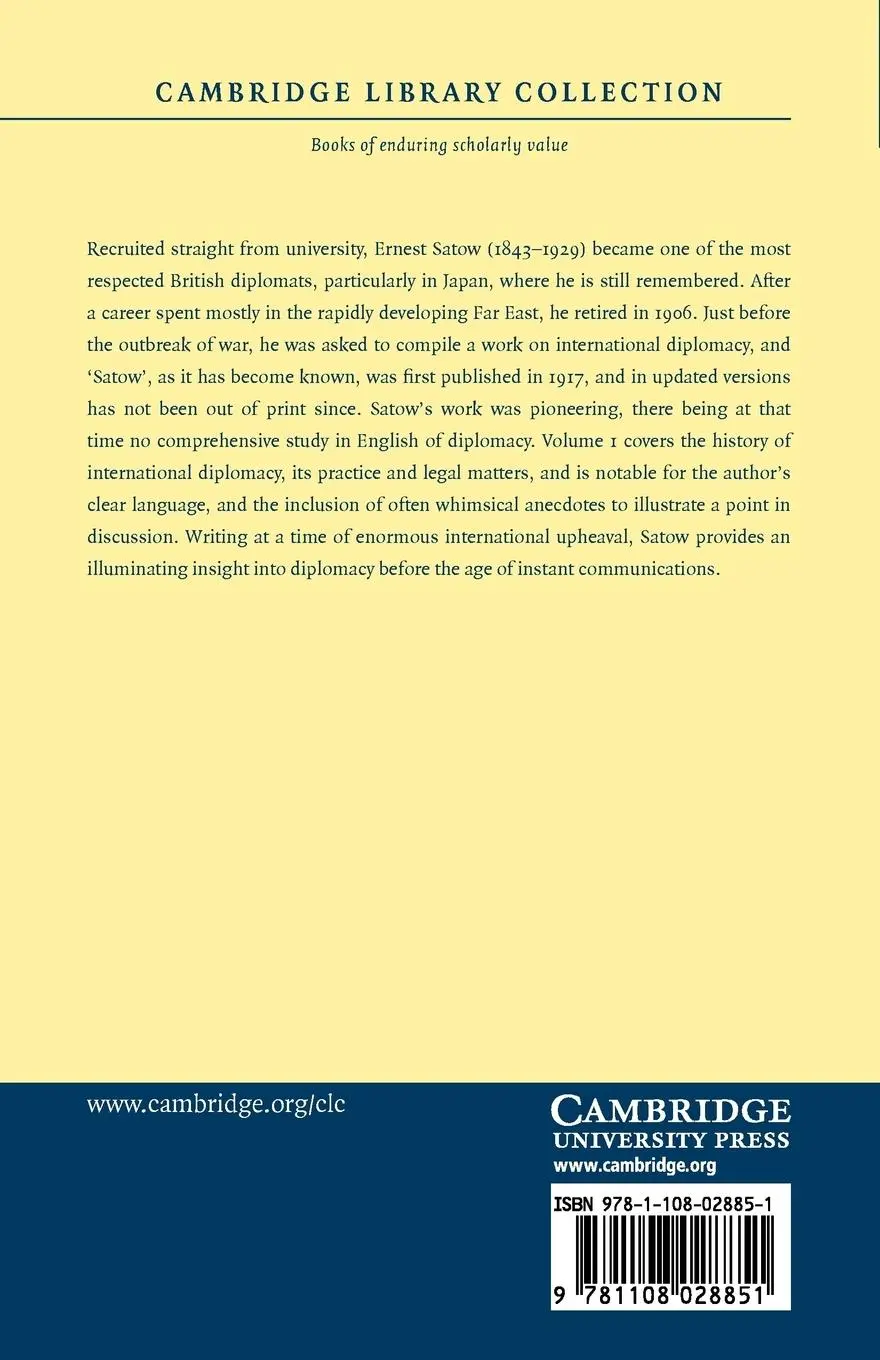 Rückseite: 9781108028851 | A Guide to Diplomatic Practice - Volume 1 | Ernest Satow | Taschenbuch