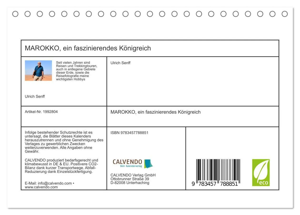 Bild: 9783457788851 | MAROKKO, ein faszinierendes Königreich (Tischkalender 2026 DIN A5...