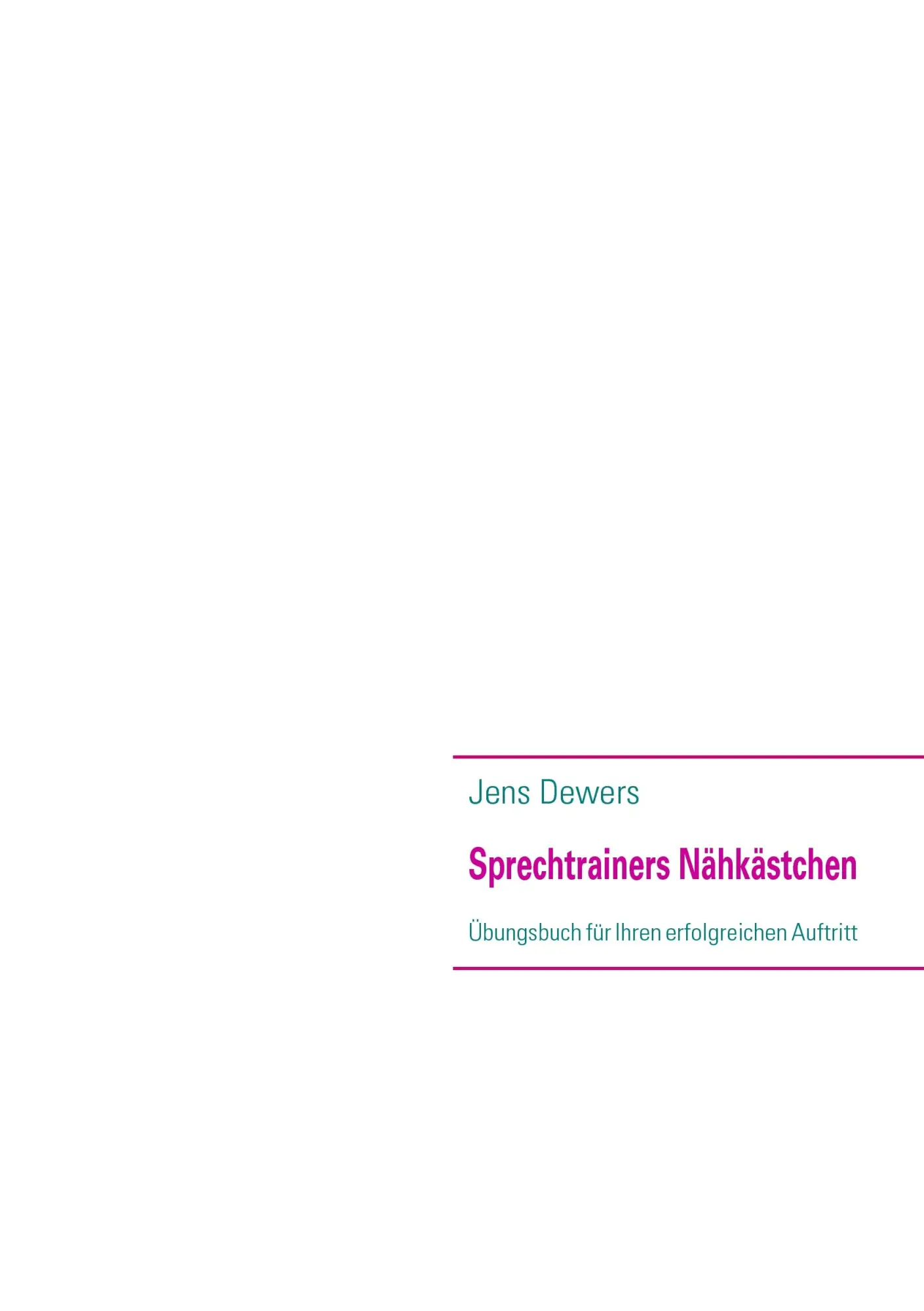 Cover: 9783842348851 | Sprechtrainers Nähkästchen | Jens Dewers | Taschenbuch | 64 S. | 2011
