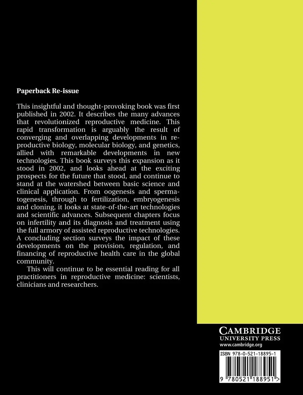 Rückseite: 9780521188951 | Assisted Reproductive Technology | Accomplishments and New Horizons