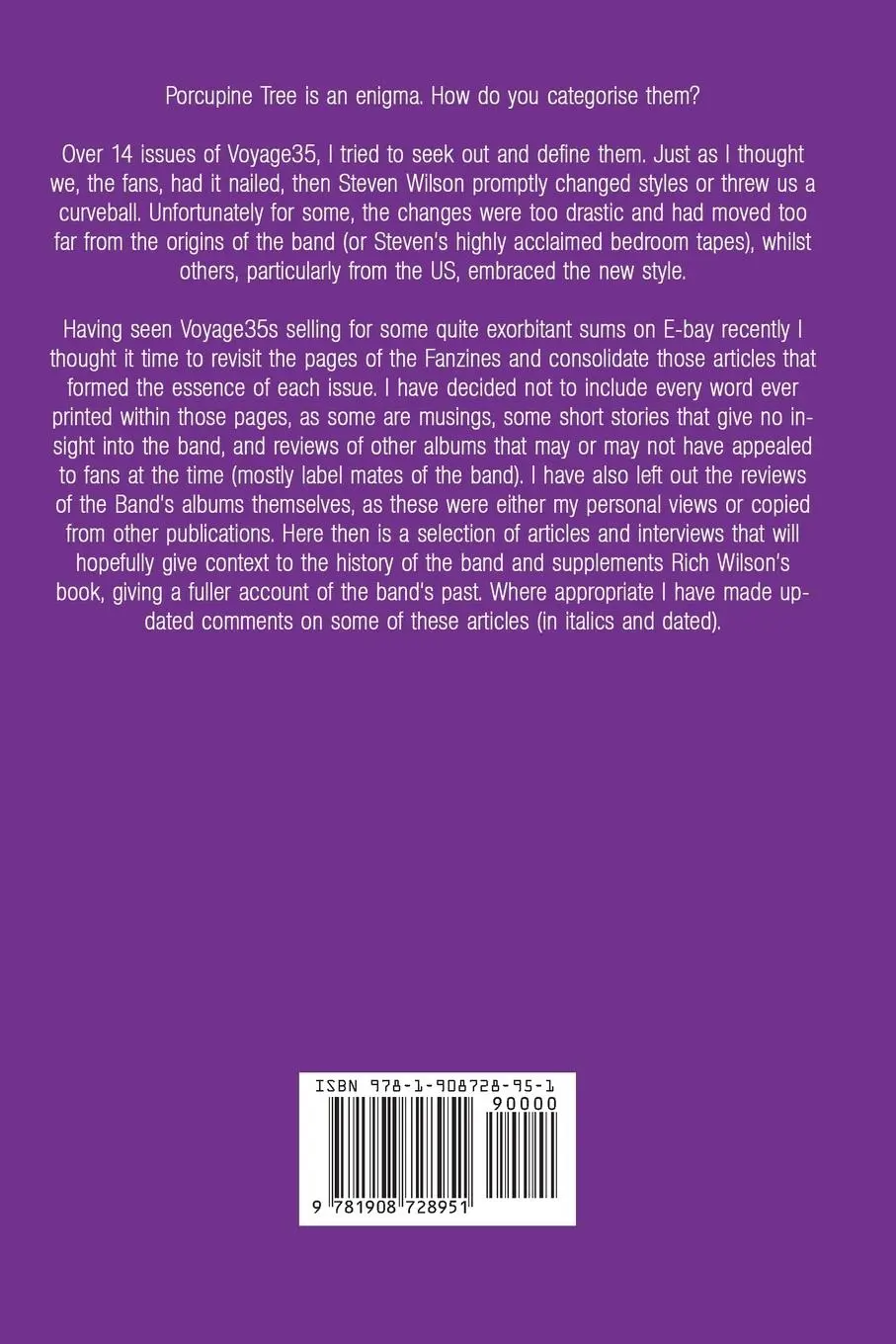 Rückseite: 9781908728951 | Voyage 35 | Porcupine Tree | Steve Freight | Taschenbuch | Englisch