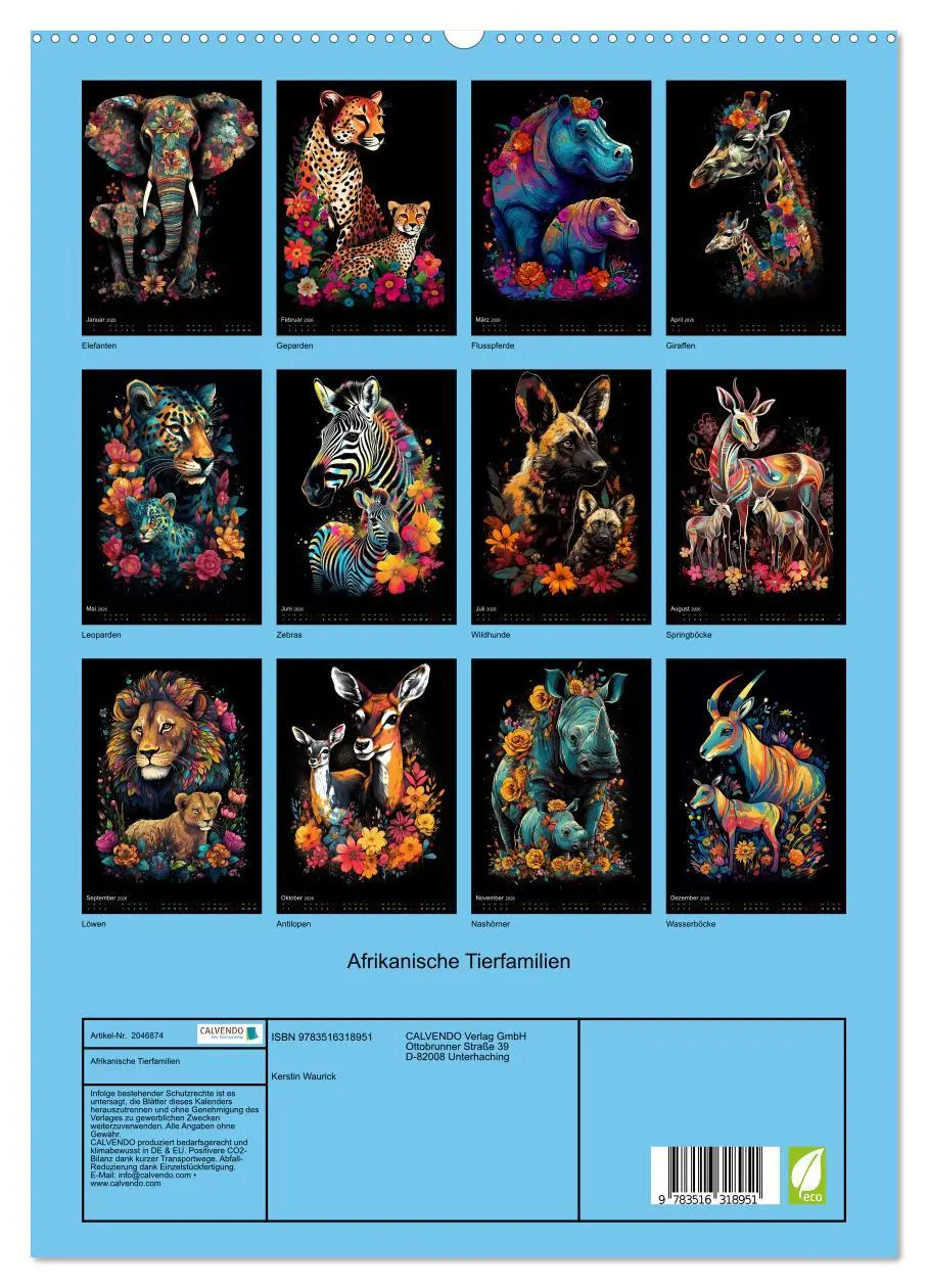 Bild: 9783516318951 | Afrikanische Tierfamilien (hochwertiger Premium Wandkalender 2026...