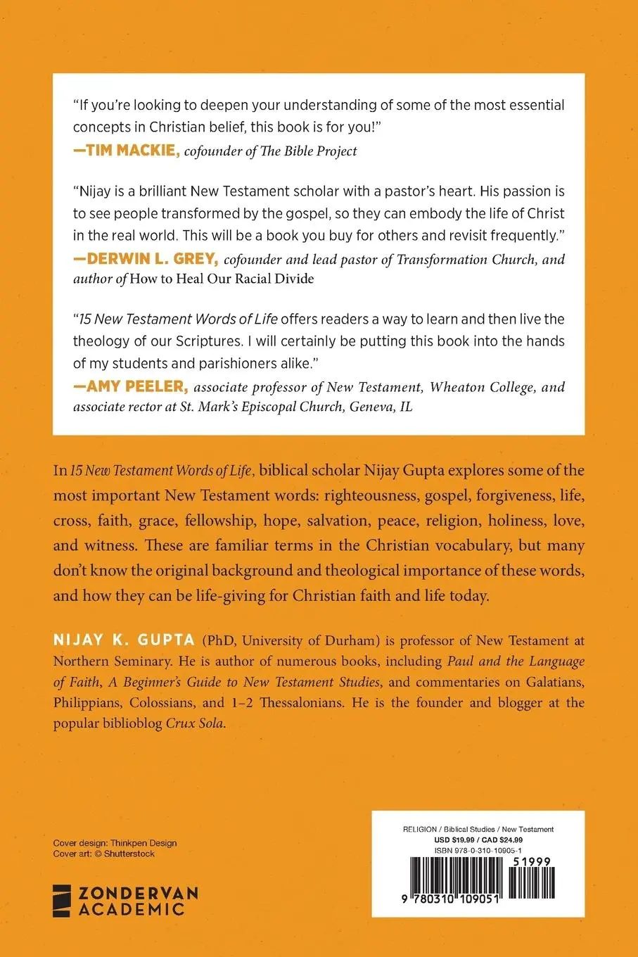 Rückseite: 9780310109051 | 15 New Testament Words of Life | Nijay K. Gupta | Taschenbuch | 2022