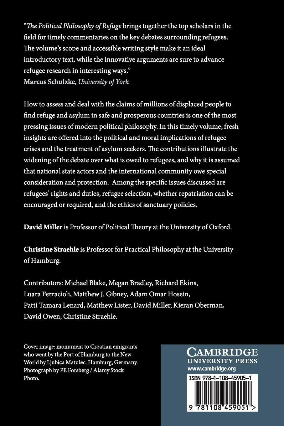 Rückseite: 9781108459051 | The Political Philosophy of Refuge | David Miller (u. a.) | Buch