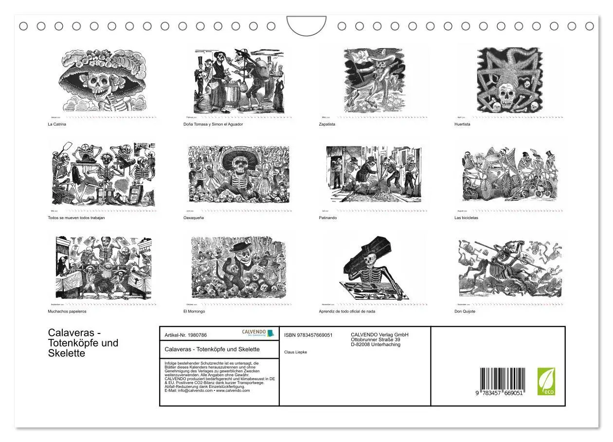 Bild: 9783457669051 | Calaveras - Totenköpfe und Skelette (Wandkalender 2026 DIN A4...