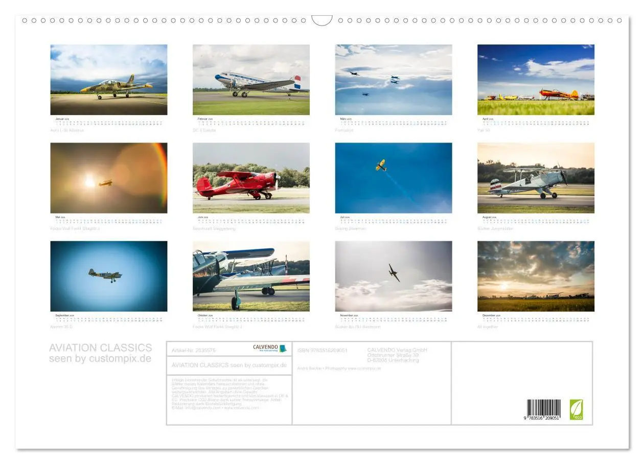 Bild: 9783516209051 | AVIATION CLASSICS seen by custompix.de (Wandkalender 2026 DIN A2...