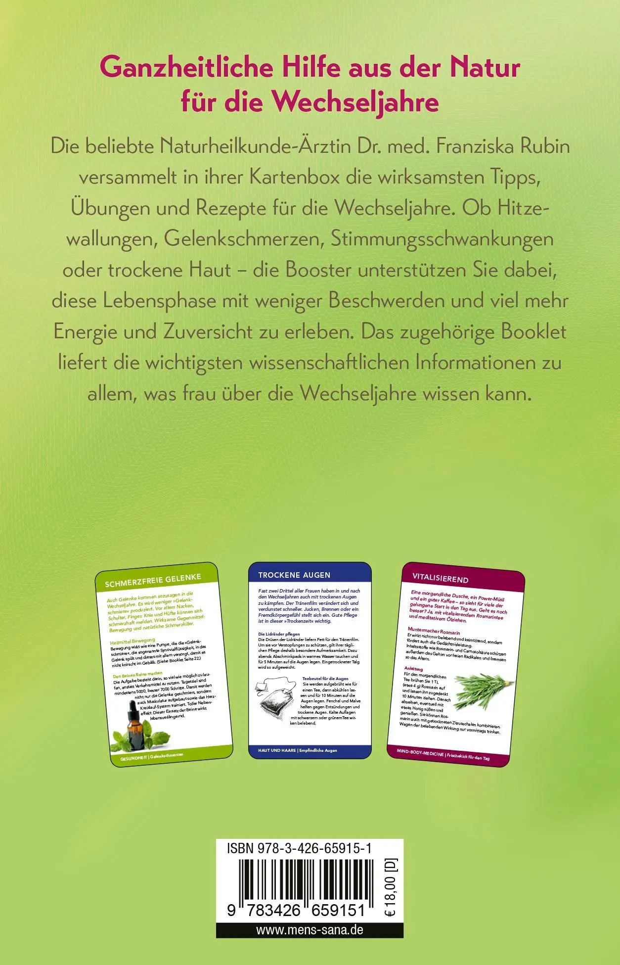 Rückseite: 9783426659151 | Erste Hilfe für die Wechseljahre | Franziska Rubin | Taschenbuch